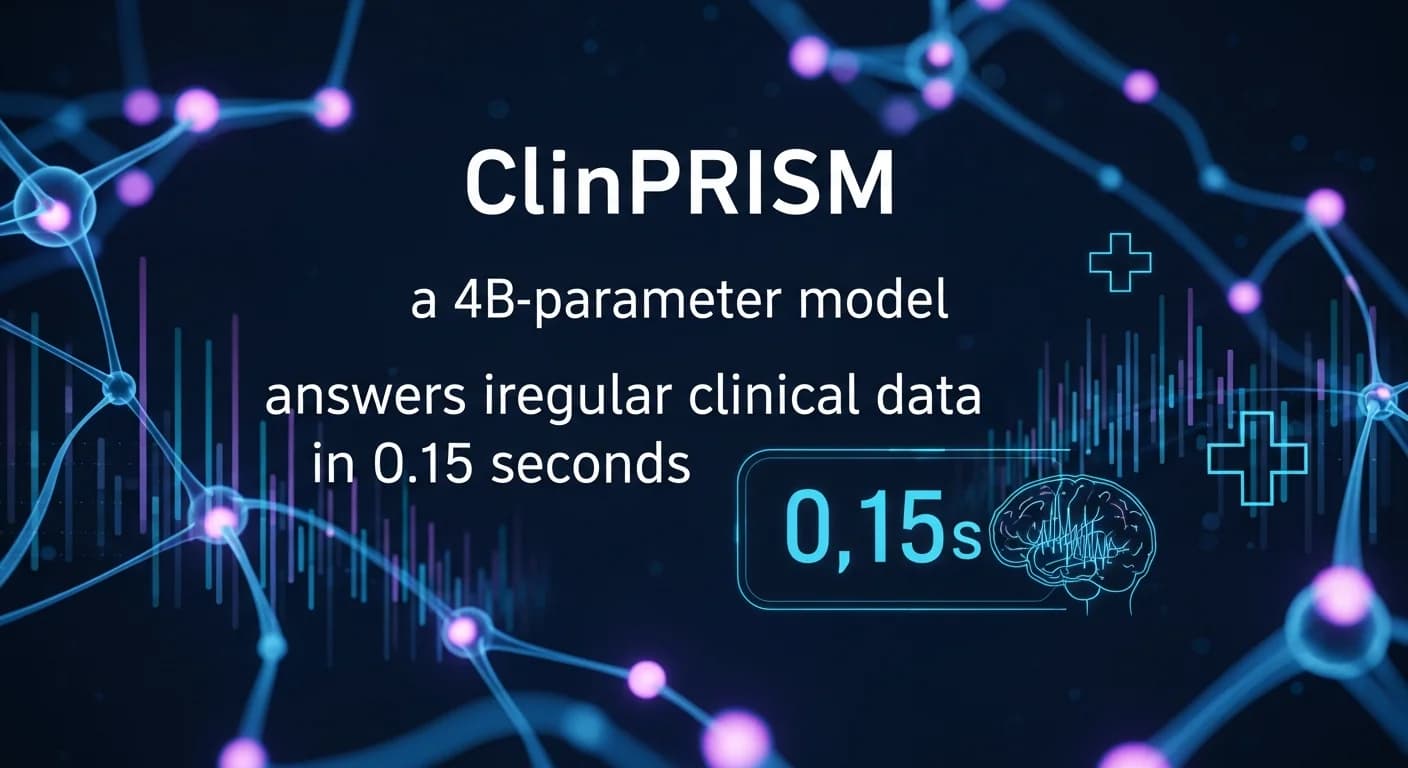 ClinPRISM: a 4B-parameter model answers irregular clinical data in 0.15 seconds