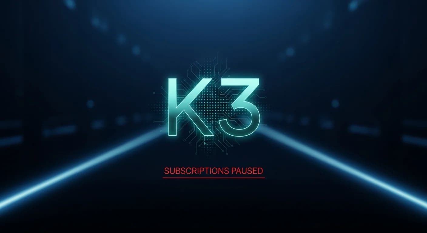 Kimi's K3 demand just crashed its own GPU. New subscriptions are on hold.