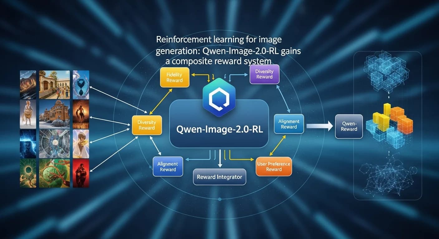 Aprendizaje por refuerzo para generación de imágenes: Qwen-Image-2.0-RL obtiene un sistema de recompensa compuesto