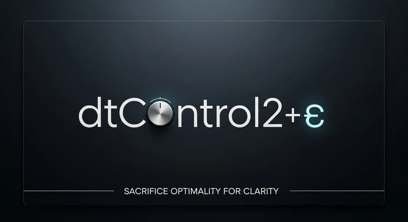 Le bouton que personne ne voulait tourner : dtControl2+ε permet de sacrifier l'optimalité pour la clarté