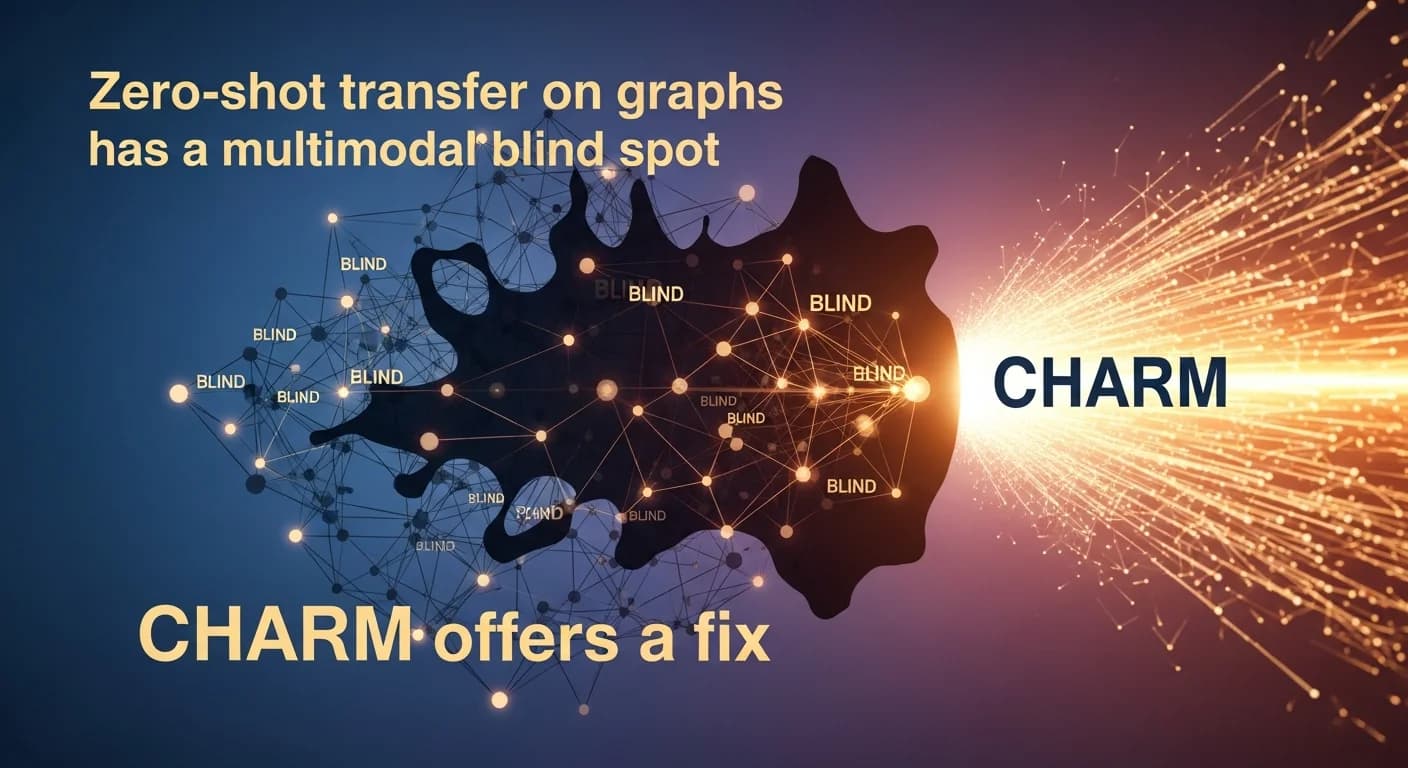 Zero-shot transfer on graphs has a multimodal blind spot. CHARM offers a fix
