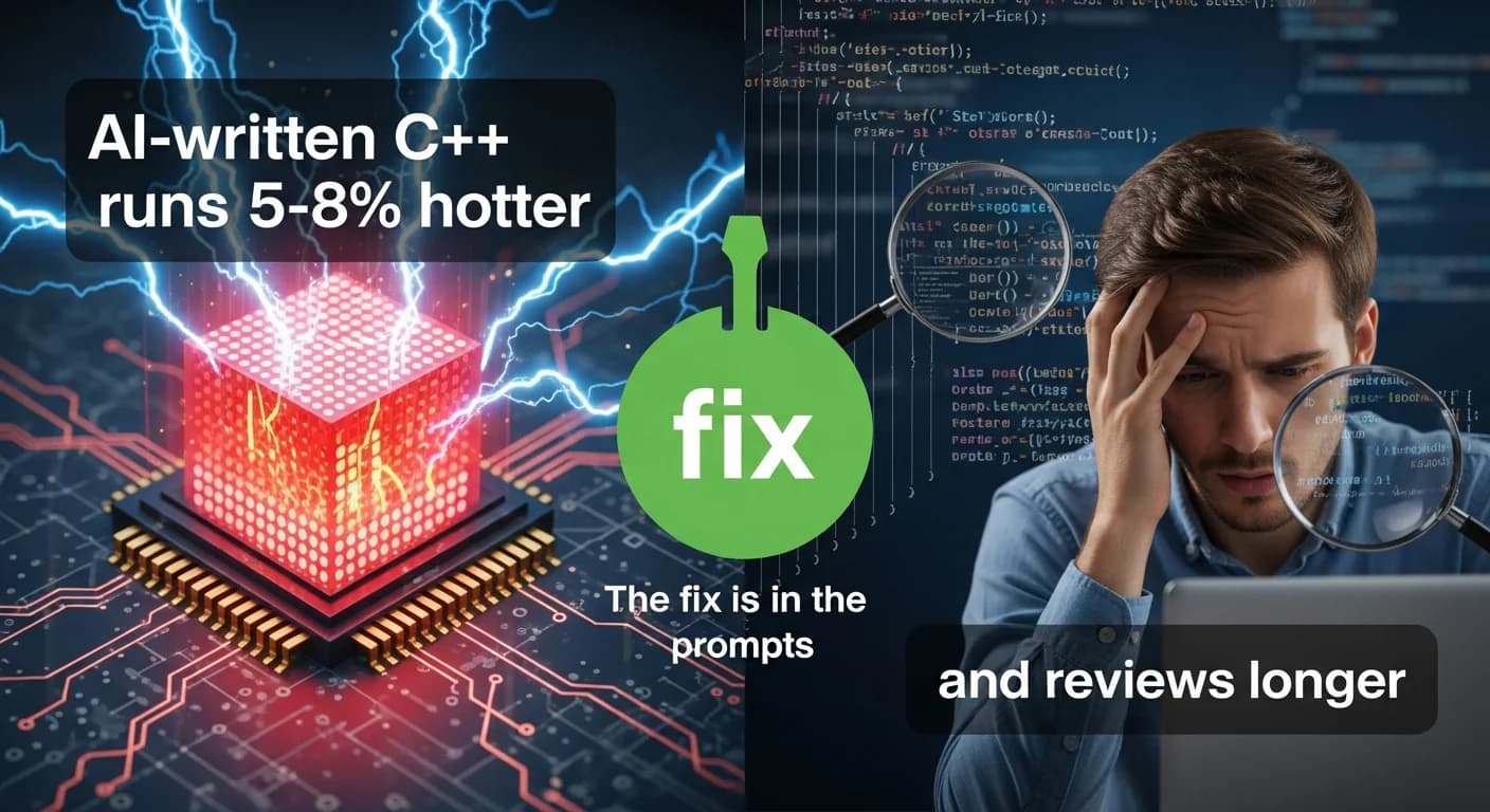 كود C++ المكتوب بالذكاء الاصطناعي يعمل بسخونة أعلى بنسبة 5-8% ومراجعاته أطول. الحل في التلقيمات