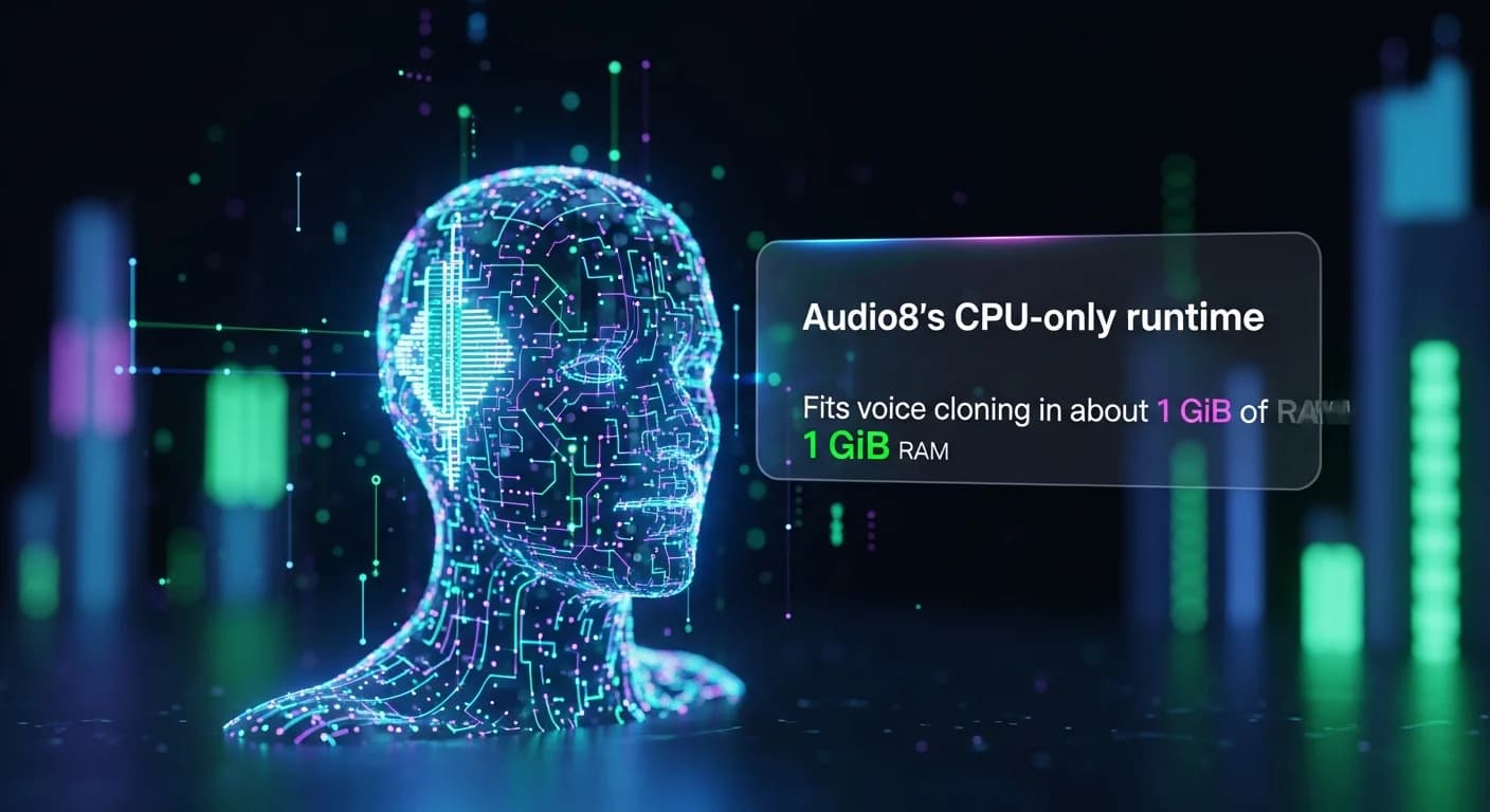 Audio8 的纯 CPU 运行时让语音克隆在约 1 GiB 内存中运行