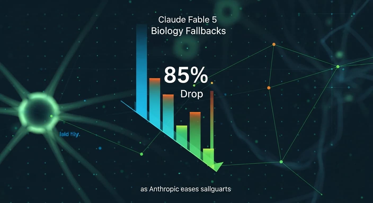 Los fallbacks de biología de Claude Fable 5 caen un 85% mientras Anthropic flexibiliza sus salvaguardas