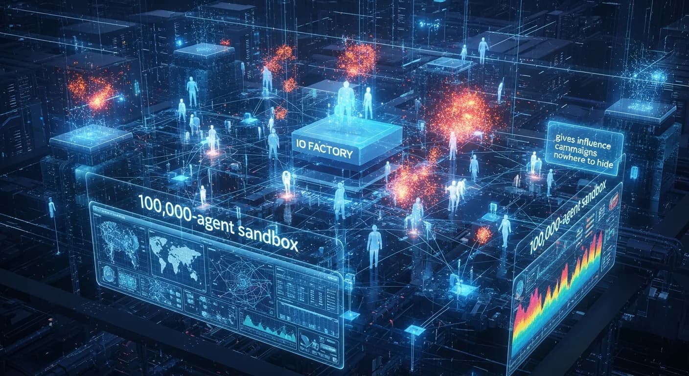 صندوق رمل IO Factory المكوَّن من 100,000 وكيل لا يترك لحملات التأثير مكانًا للاختباء
