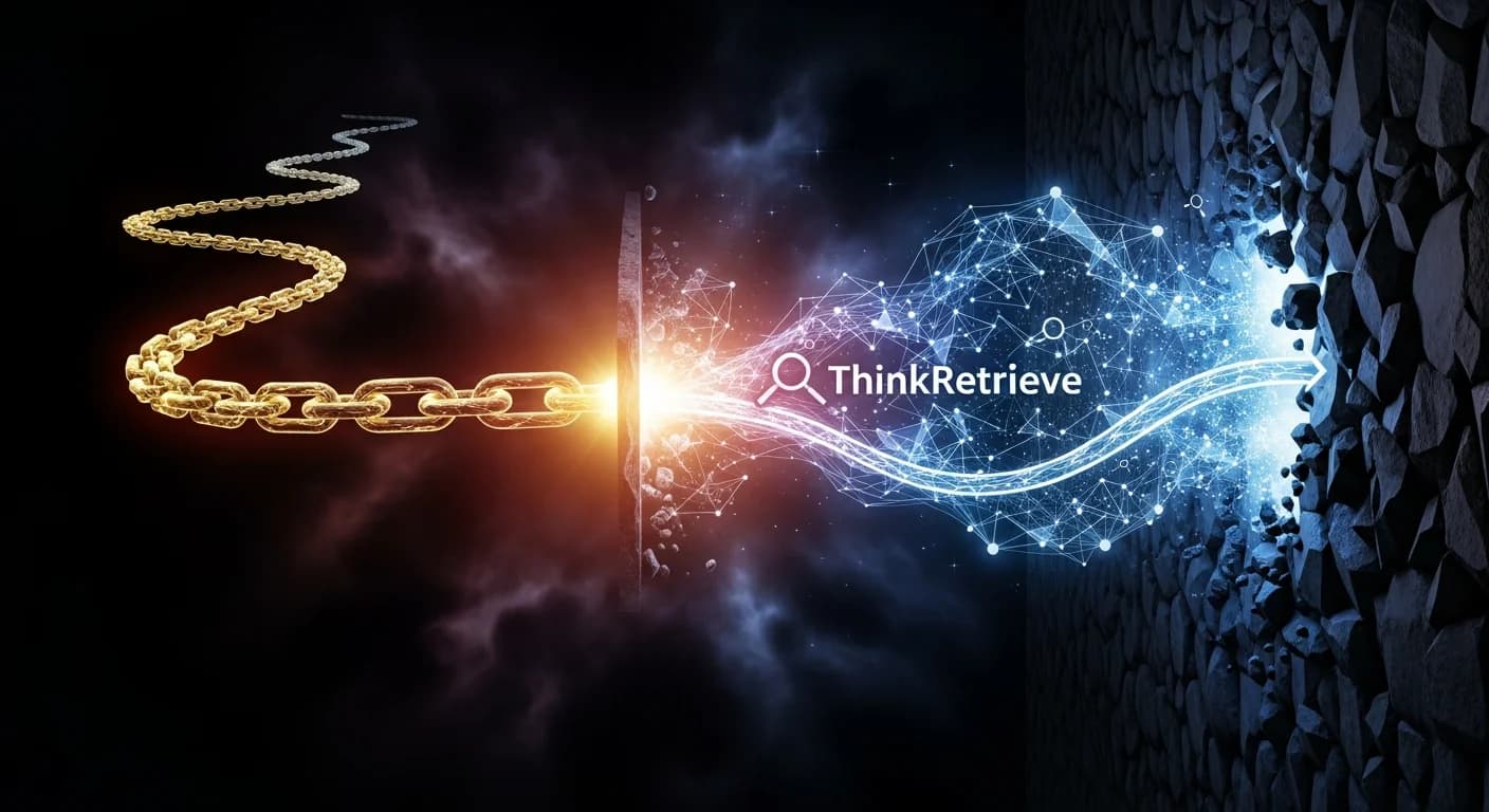 سلاسل التفكير الأطول تصطدم بجدار.. ThinkRetrieve تحقن الحل في منتصف الاستدلال