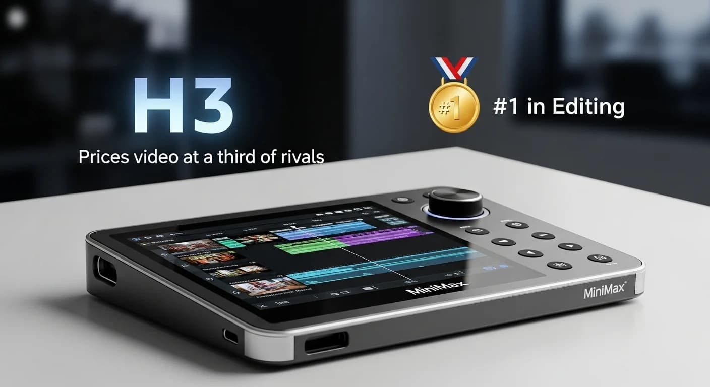 MiniMax H3 prices video at a third of rivals, ranks No. 1 in editing