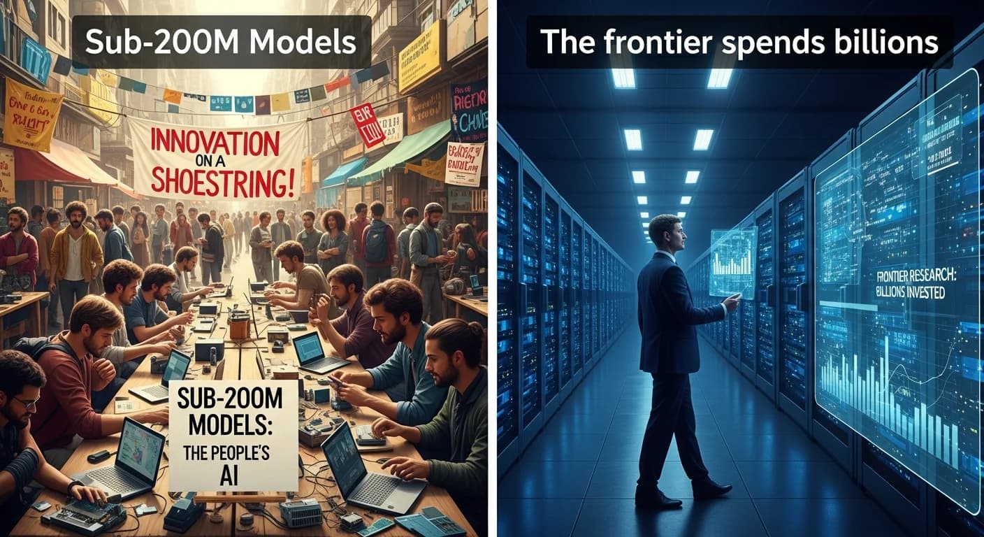 Sub-200M models are booming while the frontier spends billions