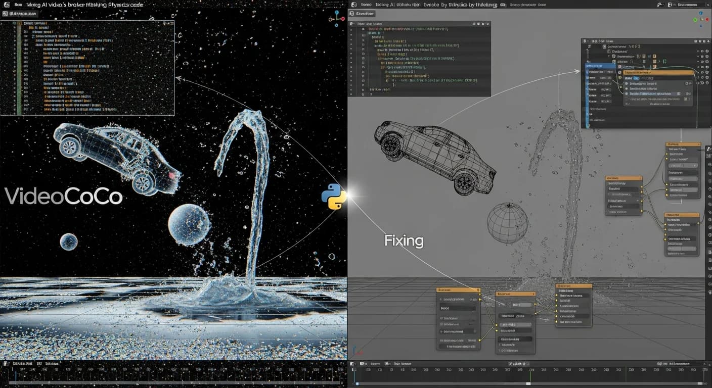 VideoCoCo fixes AI video's broken physics by thinking in Blender code