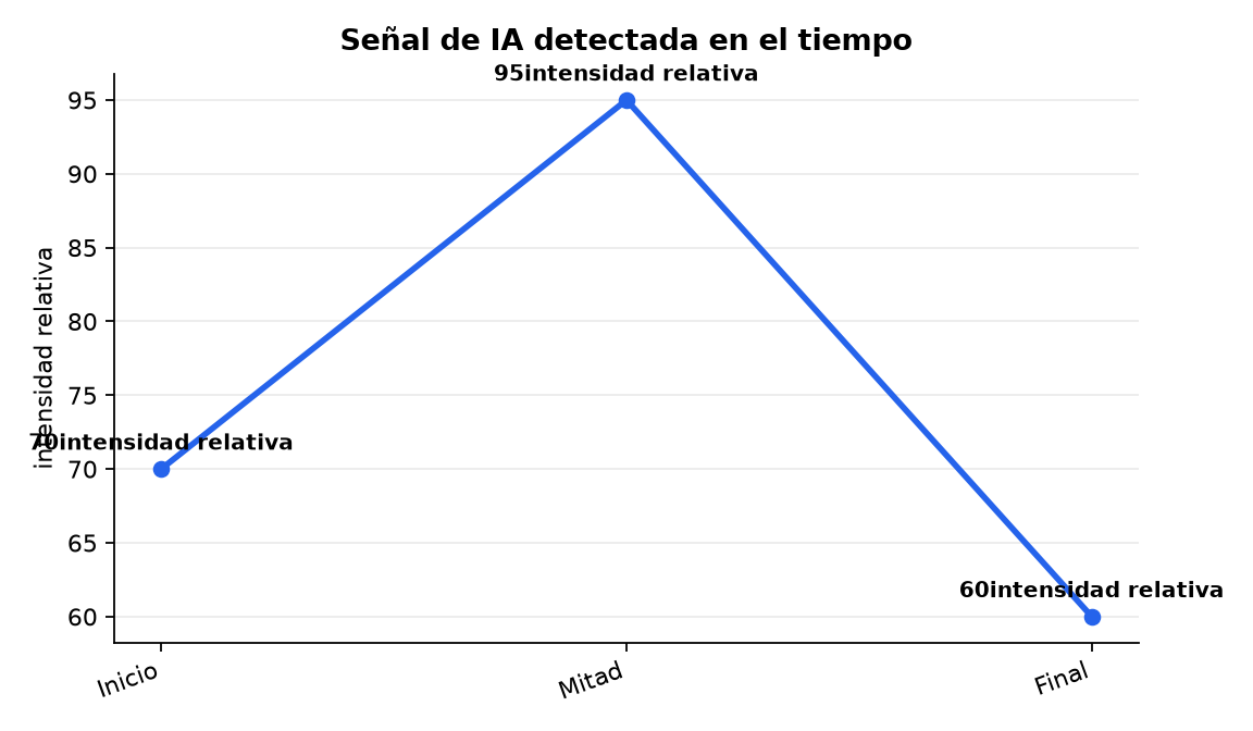 Gráfico : Señal de IA detectada en el tiempo