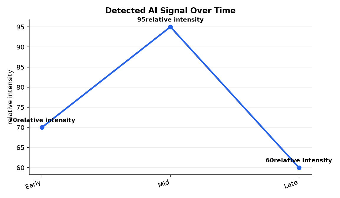 Graphique : Detected AI Signal Over Time