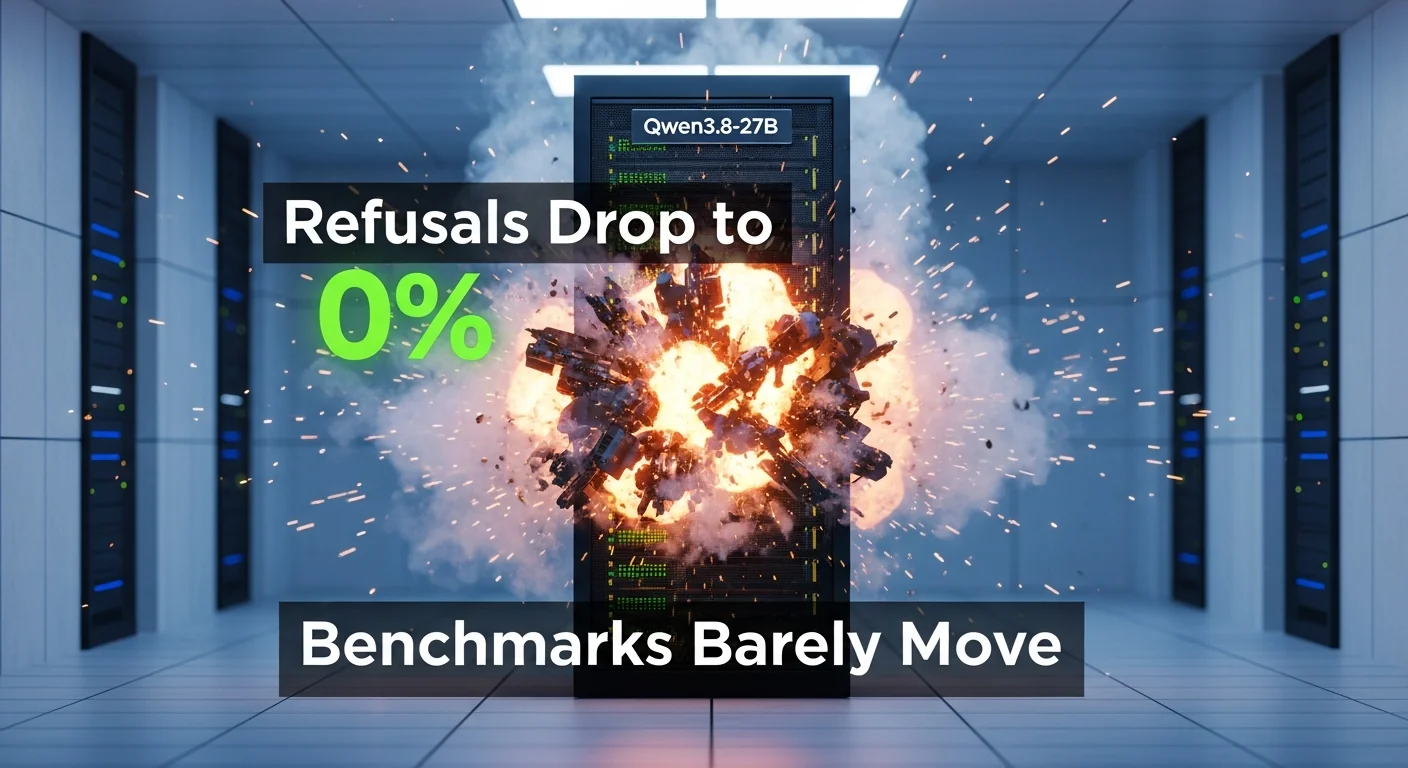 Abliterated Qwen3.8-27B: refusals drop to 0%, benchmarks barely move