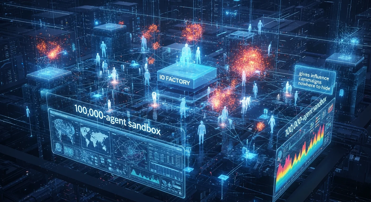 IO Factory's 100,000-agent sandbox gives influence campaigns nowhere to hide