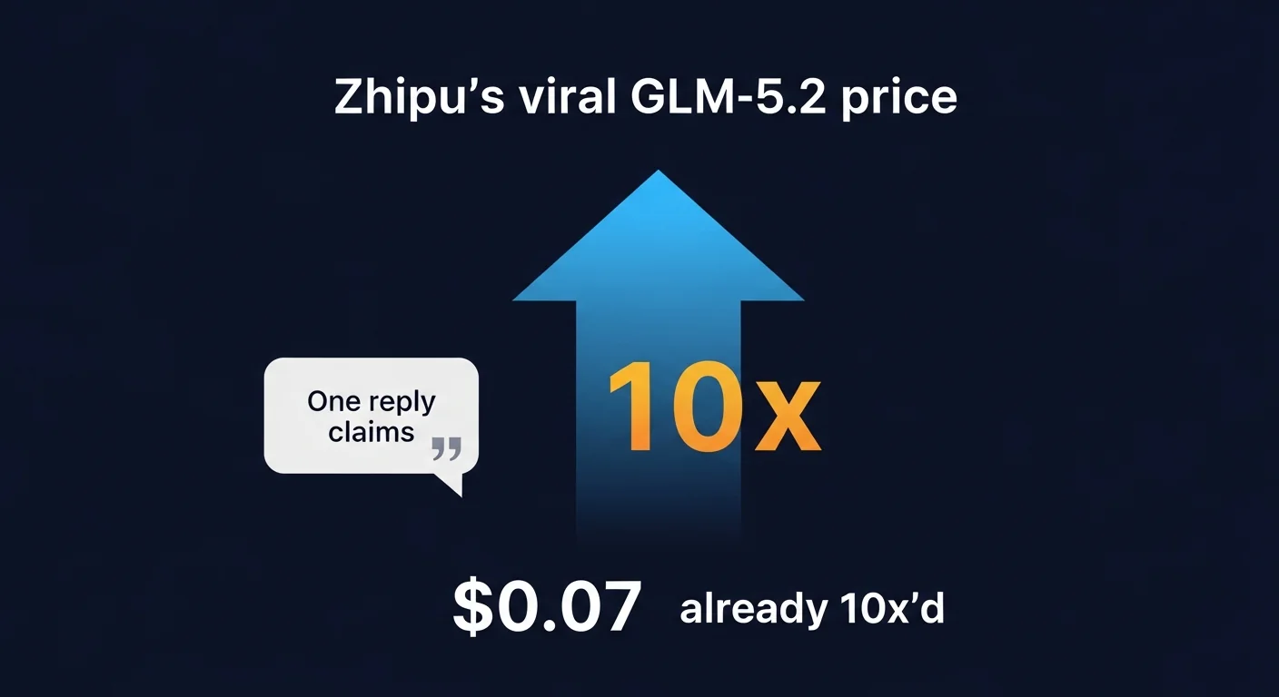 Zhipu's viral $0.07 GLM-5.2 price already 10x'd, one reply claims